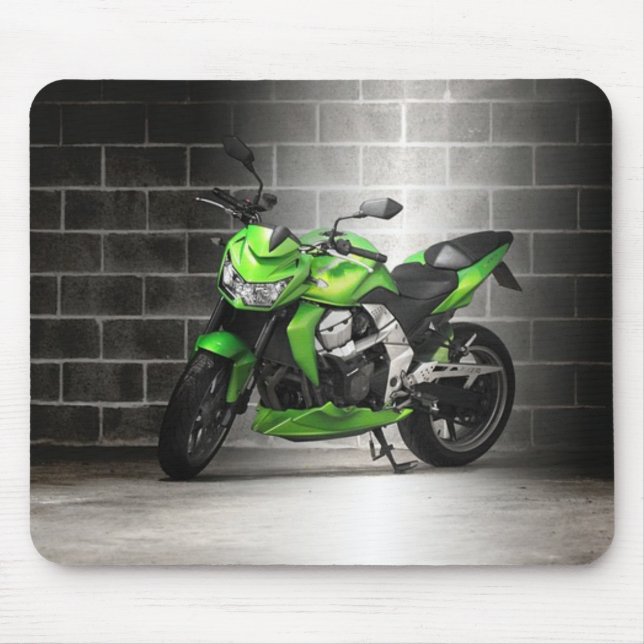 Mousepad Tapete do rato verde da motocicleta (Frente)