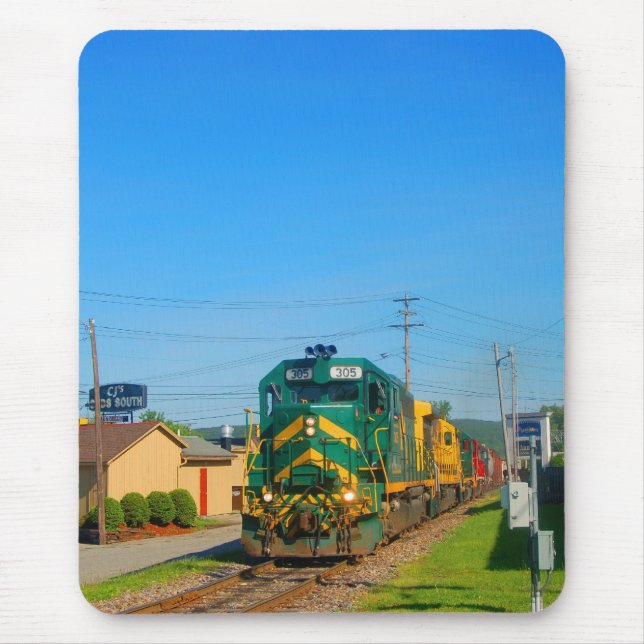 Mousepad Tapete do rato verde do comboio de mercadorias da (Frente)