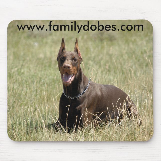 Mousepad Tapete do rato vermelho do Doberman (Frente)