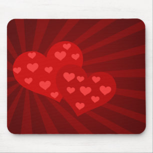 Mousepad Tapete do rato vermelho dos corações dos namorad