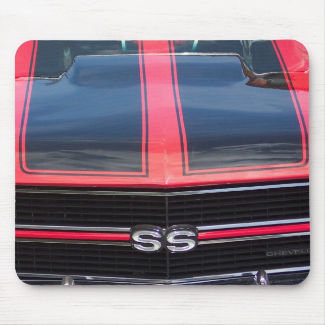 Mousepad Tapete do rato vermelho e preto de Chevelle SS (Frente)