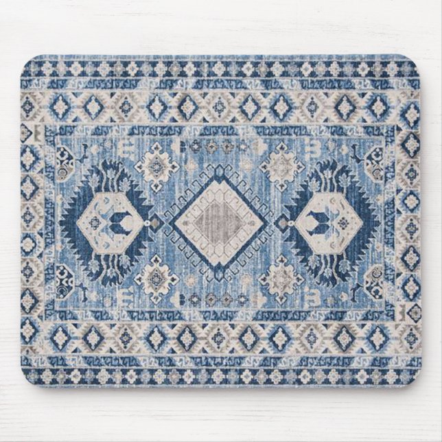 Mousepad Tapete Kilim Azul Antigo Oriental (Frente)