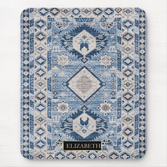 Mousepad Tapete Kilim Azul Antigo Oriental (Frente)