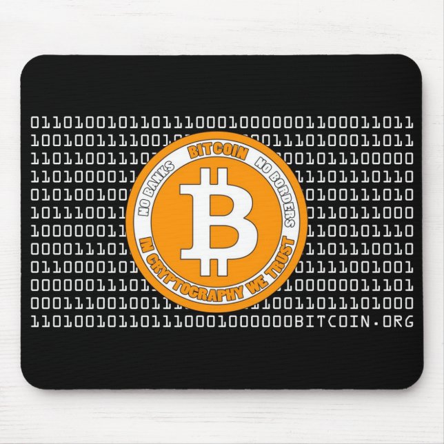Mousepad Tapete negro Bitcoin - M1 (Frente)
