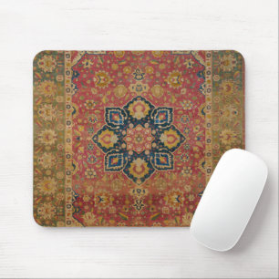 Mousepad Tapete Persa Asiático Kashan em Ouro Vermelho