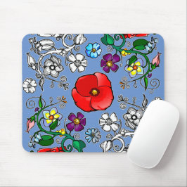 Mousepad Tapis de fleurs au coquelicot