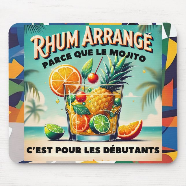 Mousepad Tapis de souris arrangé au rhum tropical  (Frente)