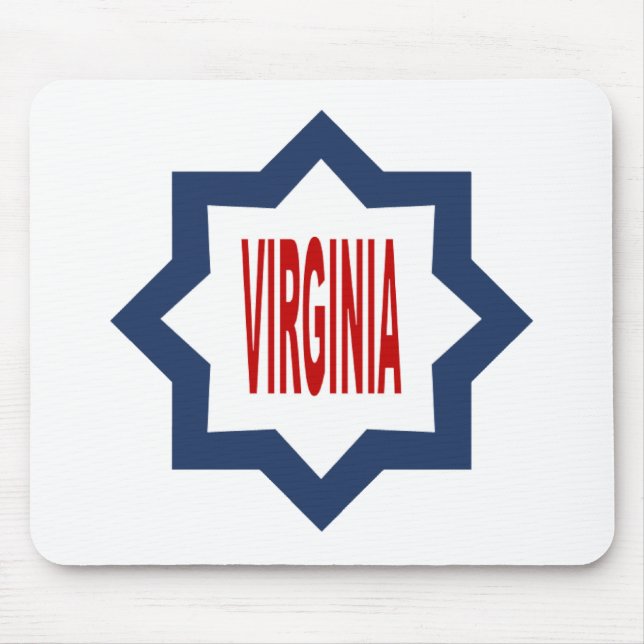Mousepad Tapis de souris blanc Etoile 8 VIRGINIA (Frente)