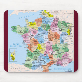 Mousepad tapis-de-souris França departamentos