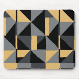 Mousepad Tapis de Souris Géométrique Moderne  Noir et Or
