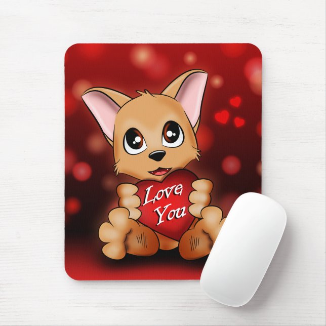 Mousepad Tapis De Souris Le chiot t'aime (Com mouse)