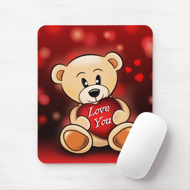 Mousepad Tapis De Souris L'ourson t'aime (Com mouse)