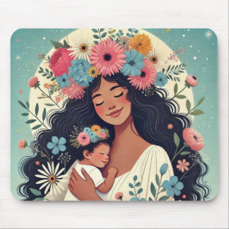Mousepad Tapis de souris maman et bébé