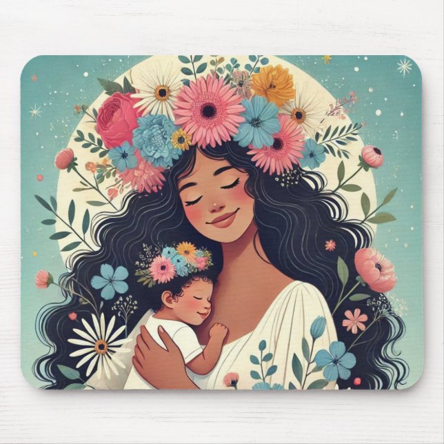 Mousepad Tapis de souris maman et bébé (Frente)