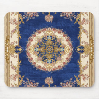 Mousepad Tapis De Yoga motif bleu et doré