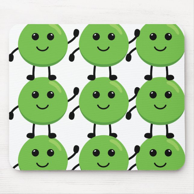 Mousepad Tapis motif petits pois souriants – Décoration fun (Frente)