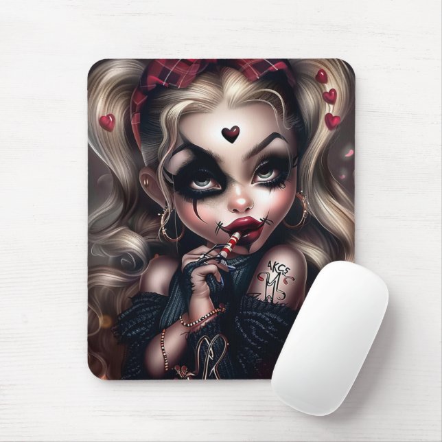 Mousepad Tapis Sourie Woman with Clown Makeup 11 (Com mouse)