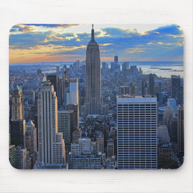 Mousepad Tarde tarde NYC Skyline à medida que o pôr do sol  (Frente)