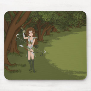 Mousepad Taren a menina do duende do guerreiro do arqueiro