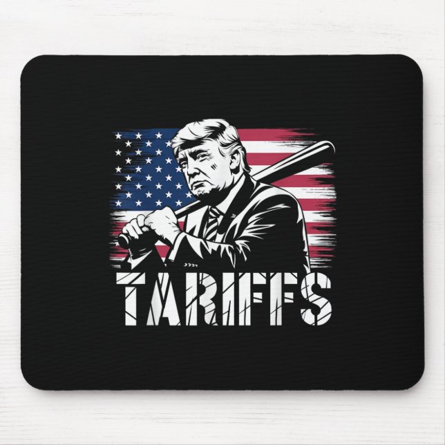 Mousepad Tarifas Trump Bandeira EUA Poder Comercial Engraça (Frente)
