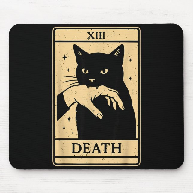 Mousepad Tarot Card Black Cat Occult Witchy Black Cat Tarot (Frente)