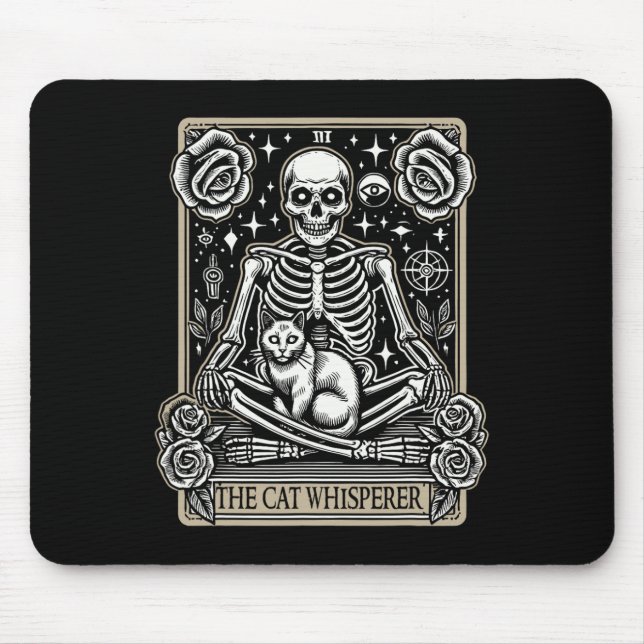 Mousepad Tarot Card Emo Gothic - Ocultar O Sussuro Gato (Frente)