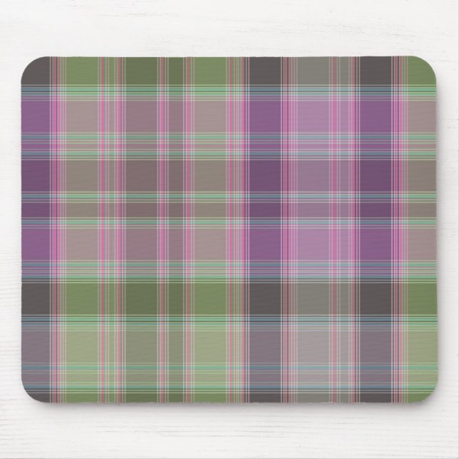 Mousepad Tartan clássico verde lilac. (Frente)