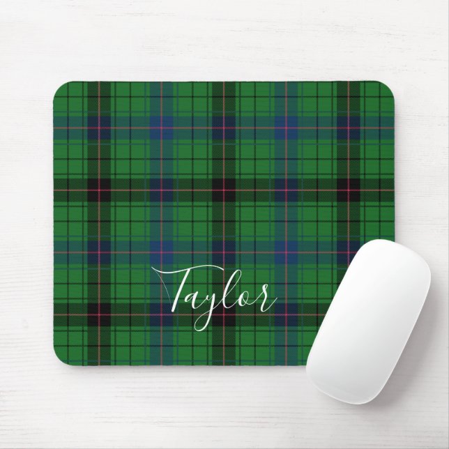 Mousepad Tartan Davidson Plaid Blue Green Personalized (Com mouse)