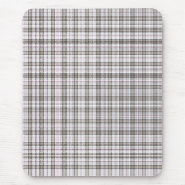 Mousepad Tartan de moda cinza (Frente)