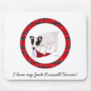 Mousepad Tartan do Natal de Jack Russell Terrier