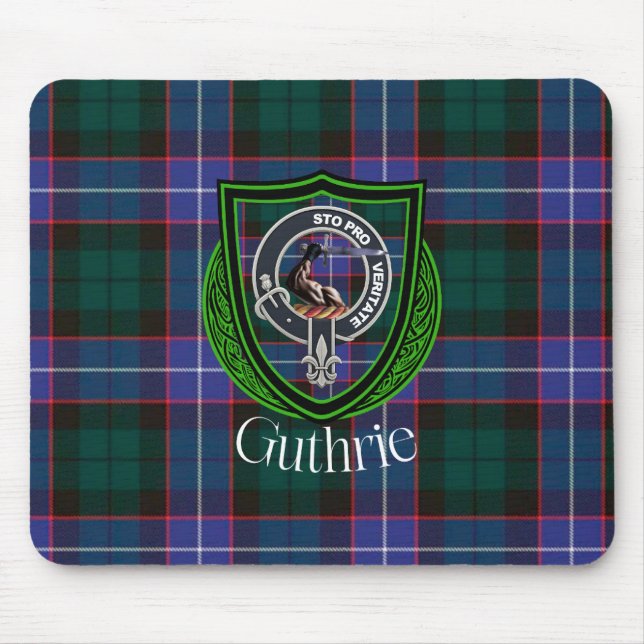 Mousepad Tartan e Brasão do Clã Escocês Guthrie (Frente)