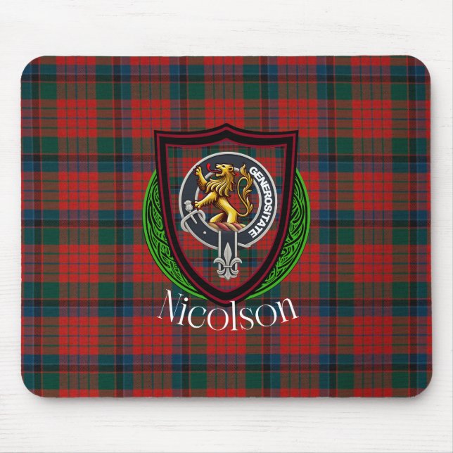 Mousepad Tartan e Brasão do Clã Escocês Nicolson (Frente)