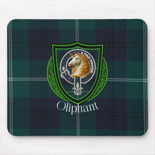 Mousepad Tartan e Brasão do Clã Escocês Oliphant (Frente)