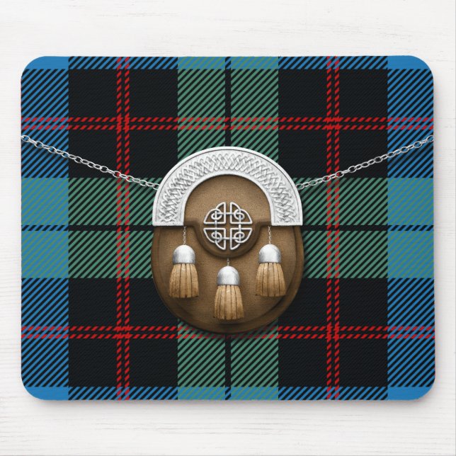 Mousepad Tartan e Sporran de Guthrie do clã (Frente)