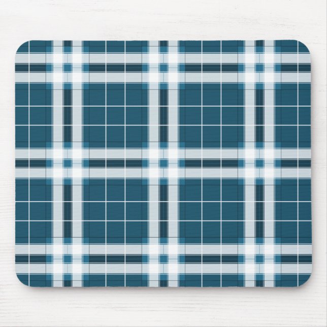 Mousepad Tartan em azul e branco (Frente)