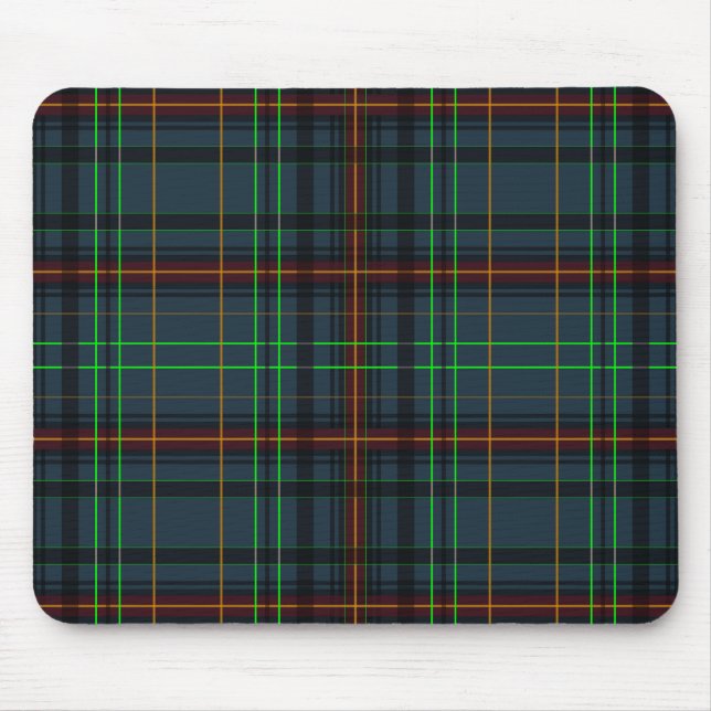 Mousepad Tartan em azul, laranja, verde... (Frente)