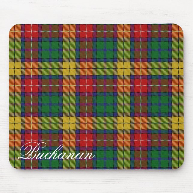 Mousepad Tartan escocês majestoso de Buchanan do clã (Frente)