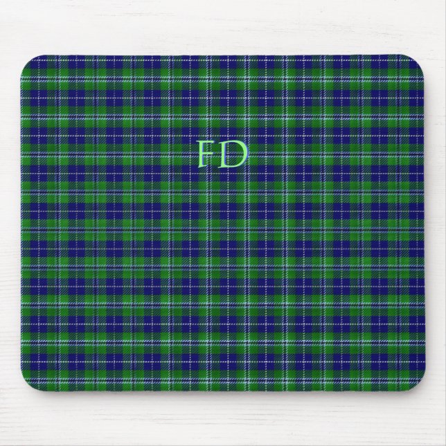 Mousepad Tartan Oficial Douglas com monograma/iniciais (Frente)