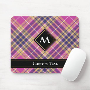 Mousepad Tartan rosa, Dourado e azul