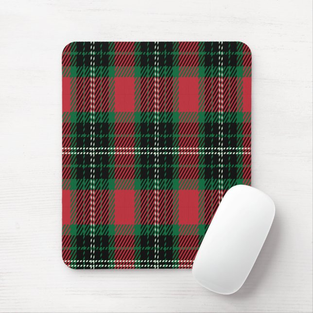 Mousepad Tartan Verde e Vermelho (Com mouse)