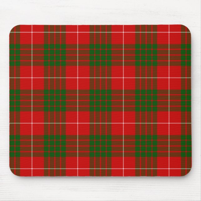 Mousepad Tartan vermelho e verde de Crawford do clã (Frente)