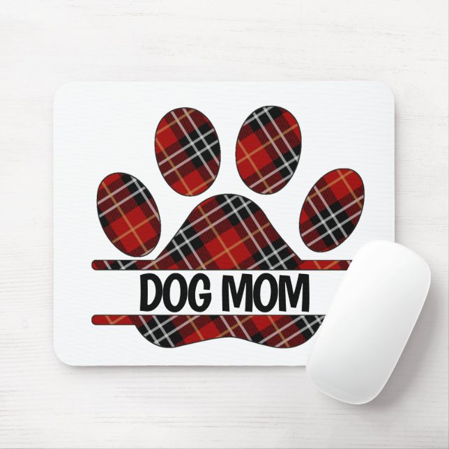 Mousepad Tartan Xadrez DOG MOM Pawprint (Com mouse)
