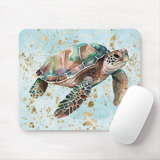 Mousepad Tartaruga do Mar de Sonho Dourada (Com mouse)