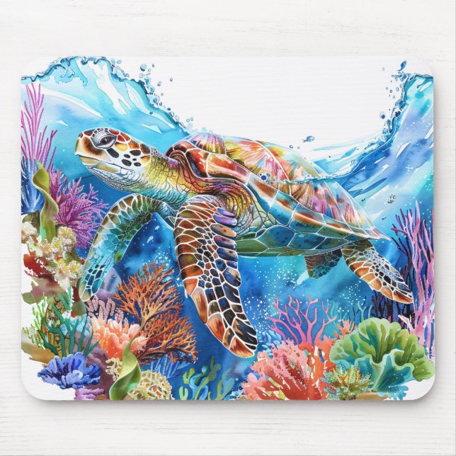 Mousepad Tartaruga do Mar Vibrante (Frente)