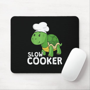 Mousepad Tartaruga Engraçada Cozinheiro de Panela Lenta Coz