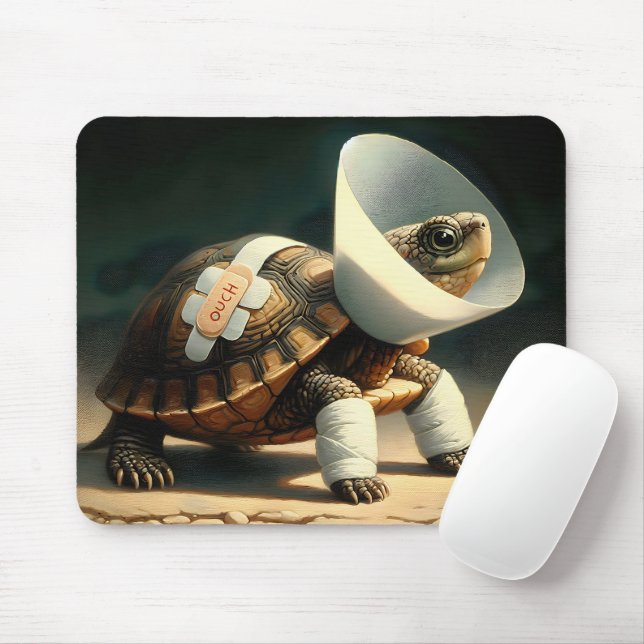 Mousepad Tartaruga Ferida Com Pet Cone (Com mouse)