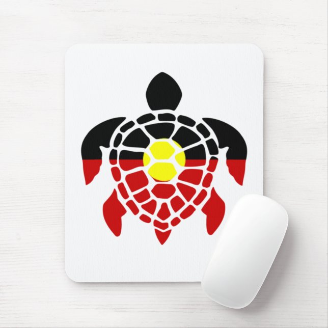 Mousepad Tartaruga Marinha Aborígene Australiana (Com mouse)