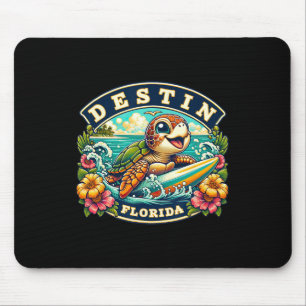 Mousepad Tartaruga Marinha Fofa Surfando Destin Flórida