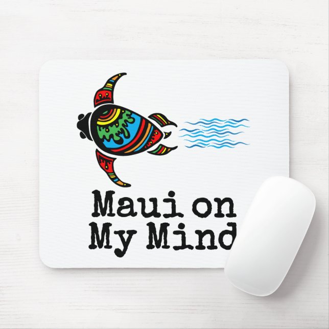 Mousepad Tartaruga Marinha Nadando Maui na Minha Mente (Com mouse)