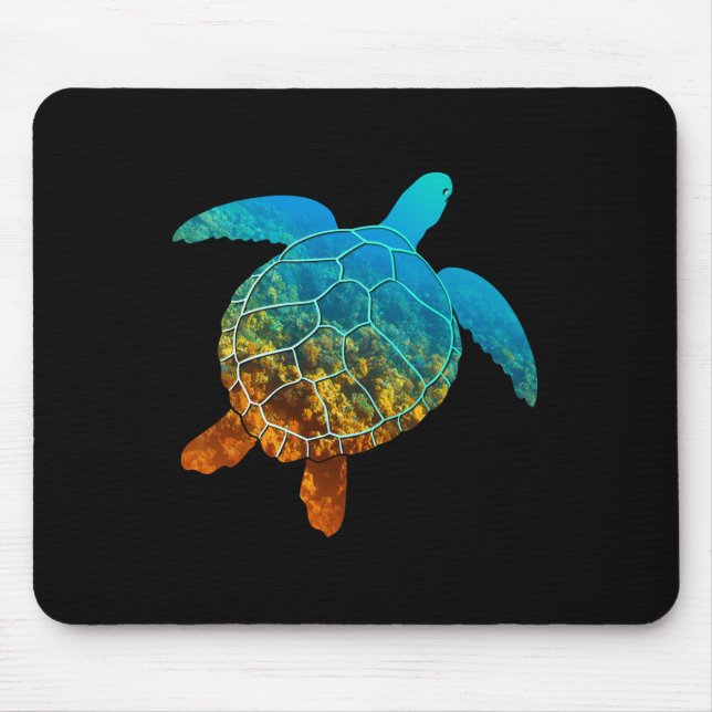 Mousepad Tartaruga Marítima Silhouette Earth Day And Ocean  (Frente)